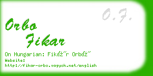 orbo fikar business card